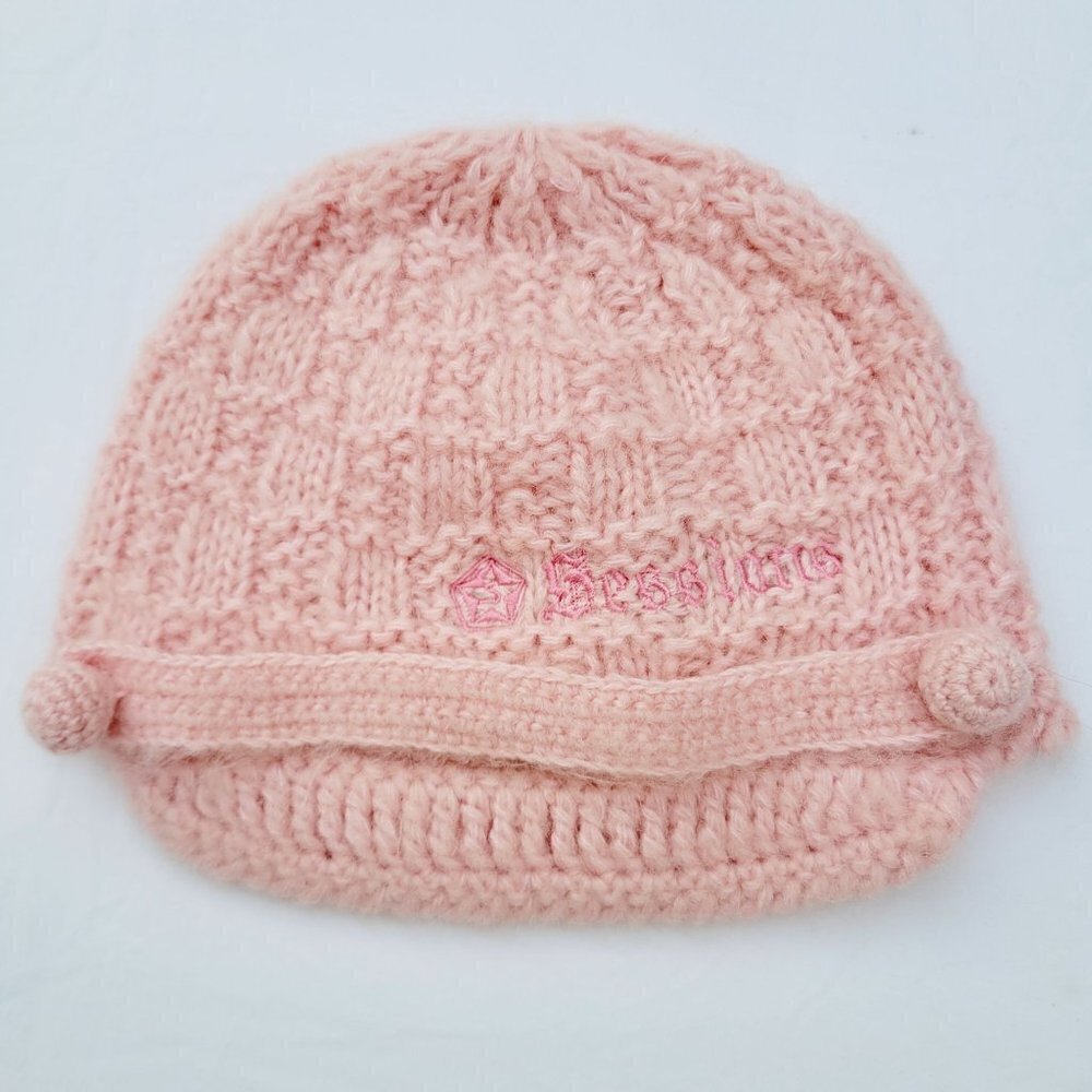 Sessions Women's Pink Wool Blend Beanie Cap